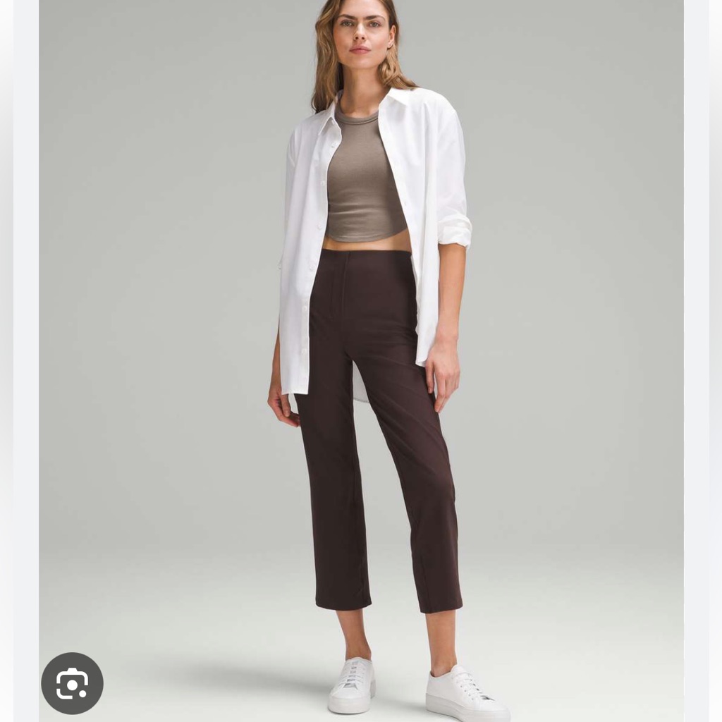 Lululemon Smooth Pull On High Rise Cropped Pant Chocolate Brown, Size Us 6